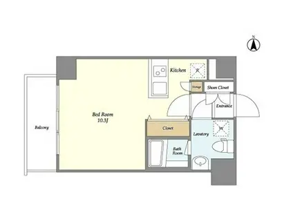 BPRレジデンス清澄白河(ワンルーム/2階)の間取り写真