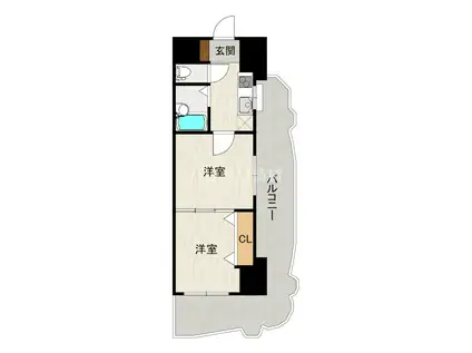 NO.40 PROJECTT2100 博多駅前(2K/14階)の間取り写真