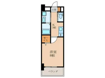 シュライン恵比寿タワーレジデンス(1K/4階)の間取り写真