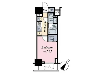 ザ・パークワンズ品川戸越(1K/3階)の間取り写真