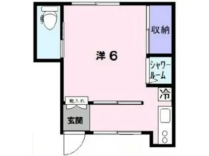 ハイム新山(1K/1階)の間取り写真