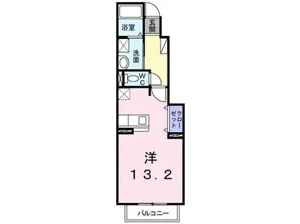 ハウスUOEI(ワンルーム/1階)の間取り写真