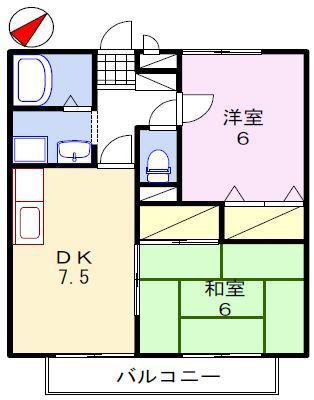 ファミールコート・K(2DK/2階)の間取り写真