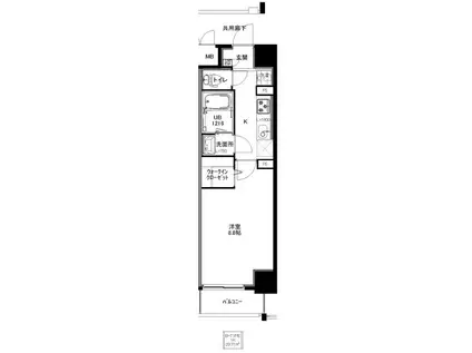 プライム松原(1K/2階)の間取り写真