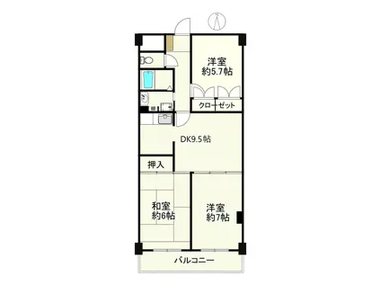 サンクレスト青葉台II(3DK/3階)の間取り写真