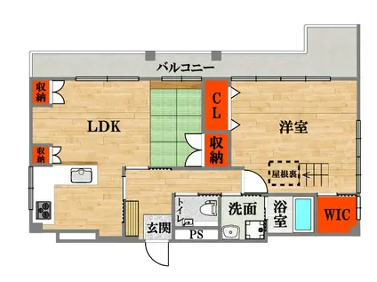 グローバル夕陽ケ丘(1LDK/8階)の間取り写真