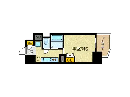 ル・パルトネール梅田北(1K/7階)の間取り写真