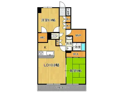 楠風イルミナ(2SLDK/1階)の間取り写真