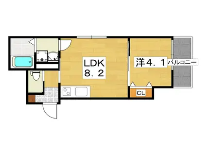 ALEGRIA香里園II(1LDK/3階)の間取り写真
