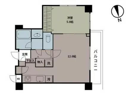 ベルクレール三軒茶屋(1LDK/3階)の間取り写真