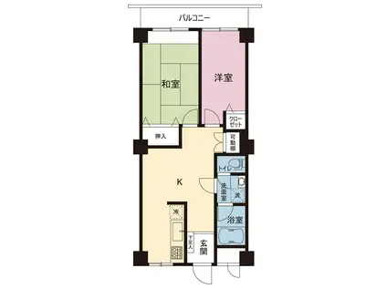 キャッスル上大岡(2DK/2階)の間取り写真