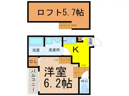 CUORE名古屋(1K/1階)の間取り写真