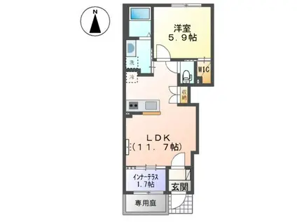 CASA ESTE唐津I(1LDK/1階)の間取り写真