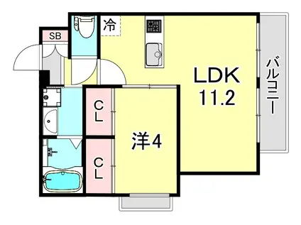 SEMPRE VITA門戸(1LDK/2階)の間取り写真
