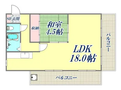 グレイスハイツ御蔵菅原(1LDK/5階)の間取り写真