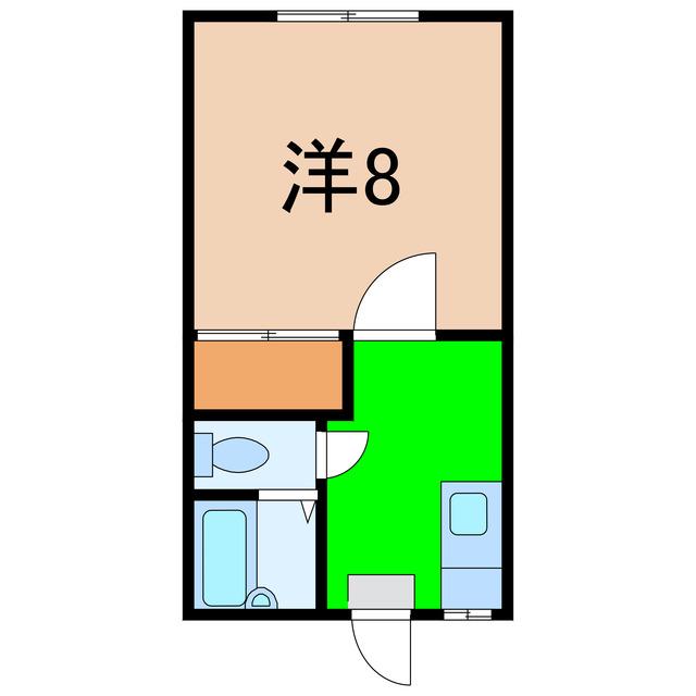 レジデンスセラミ(1K/2階)の間取り写真