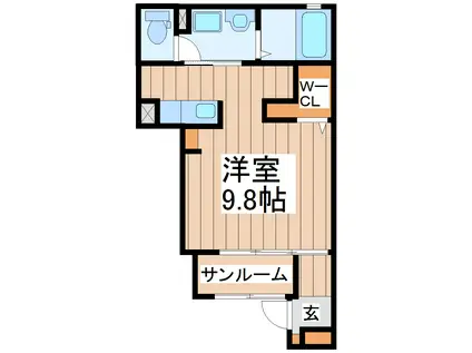 MINE(ワンルーム/1階)の間取り写真