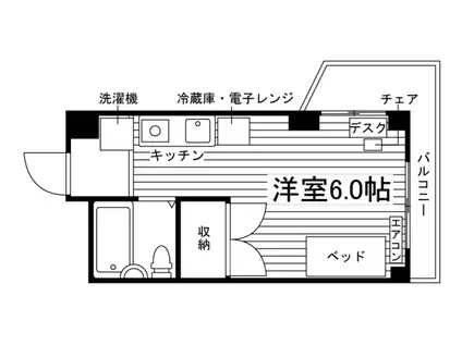 オリーブ桑田(1DK/5階)の間取り写真
