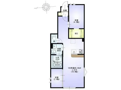 VILLEST 溝の口 サウス(2LDK/1階)の間取り写真