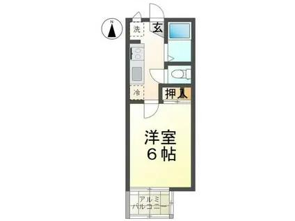 COCORU(1K/1階)の間取り写真