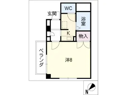 ラディアント千種(1K/2階)の間取り写真