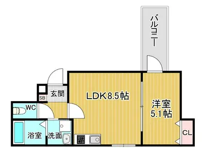 ALEGRIA池田(1LDK/1階)の間取り写真
