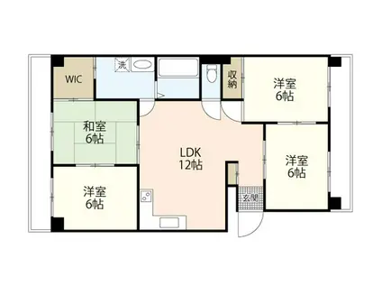 クロスデータビルNO.14(4LDK/4階)の間取り写真