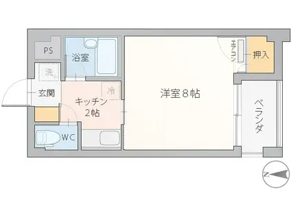 マンション長谷川(1K/1階)の間取り写真