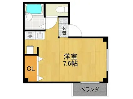 リーソンズコート(ワンルーム/3階)の間取り写真