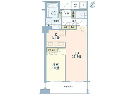 N4TOWER(1LDK/9階)の間取り写真