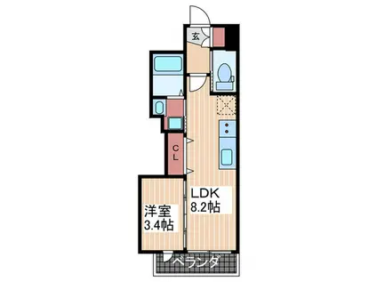 月光呉本町ツインタワーツヴァイ(1LDK/8階)の間取り写真