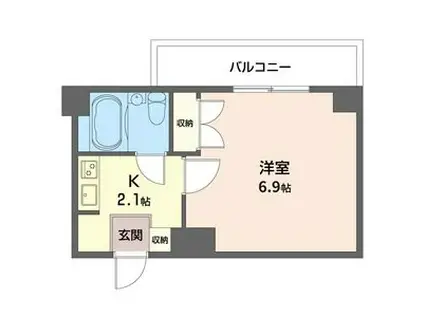 ヴェルドミール宮崎台(1K/2階)の間取り写真