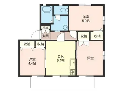 アゼリア港南台A(3DK/1階)の間取り写真