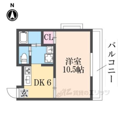 YS-CORP(1DK/2階)の間取り写真
