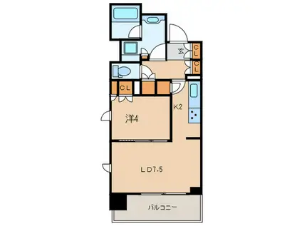 DIMUS日本橋水天宮(1LDK/8階)の間取り写真
