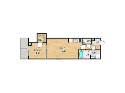 ジーメゾン名古屋星崎エデン(1LDK/2階)の間取り写真