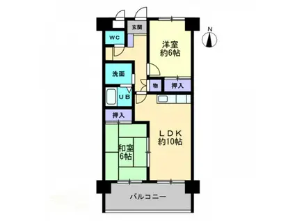 シティラック高松A(2LDK/6階)の間取り写真