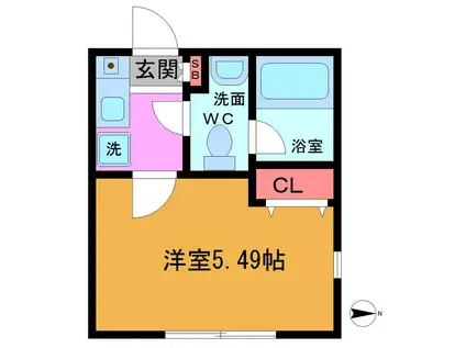 フラワーハウス野村(1K/1階)の間取り写真