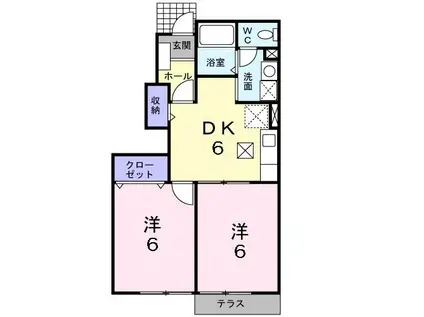 メゾンセレーノB(2DK/1階)の間取り写真