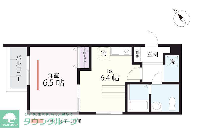 QUIET CRAB HOUSE MIX山手(1DK/3階)の間取り写真