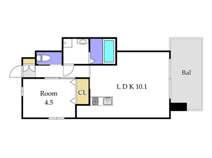 GRAND ETERNA岡山II(1LDK/3階)の間取り写真