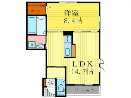 ＪＲ東海道本線 向日町駅 徒歩11分 2階建 築16年(1LDK/1階)の間取り写真