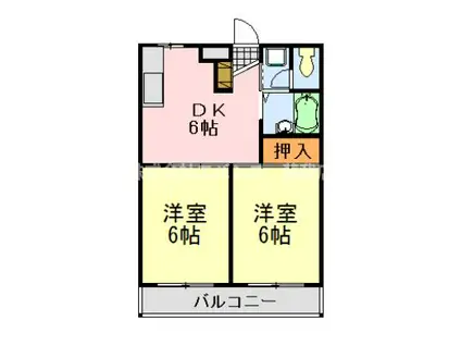 エトワール末広町(2DK/2階)の間取り写真