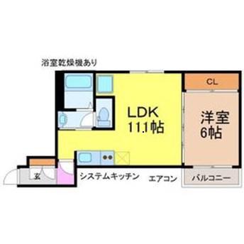 ラ・メゾン・K(1LDK/3階)の間取り写真