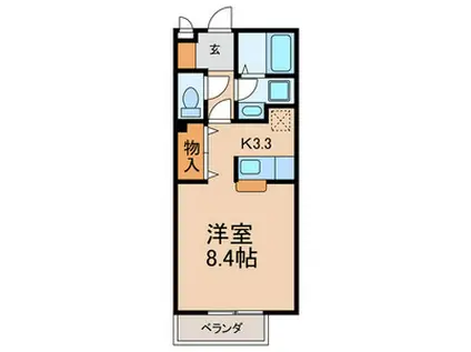 キャトルセゾン(ワンルーム/2階)の間取り写真