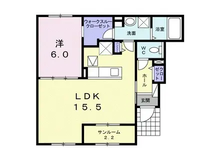 シャルマンコート太田 J(1LDK/1階)の間取り写真