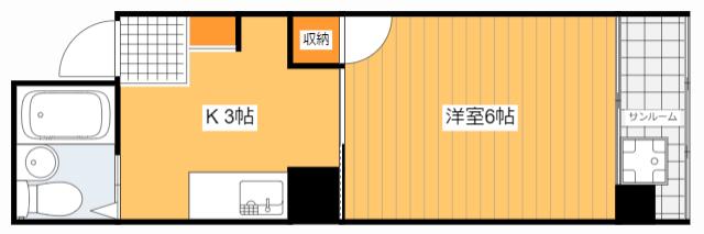イアーザ舟入中町(1K/2階)の間取り写真