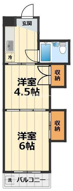 A&U中野上町(2K/1階)の間取り写真