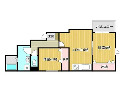 HEALING GRACE(2LDK/3階)の間取り写真