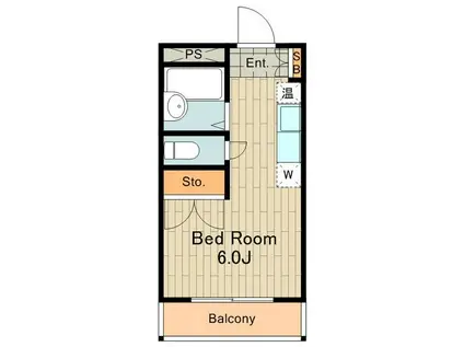コスモ国立(ワンルーム/1階)の間取り写真